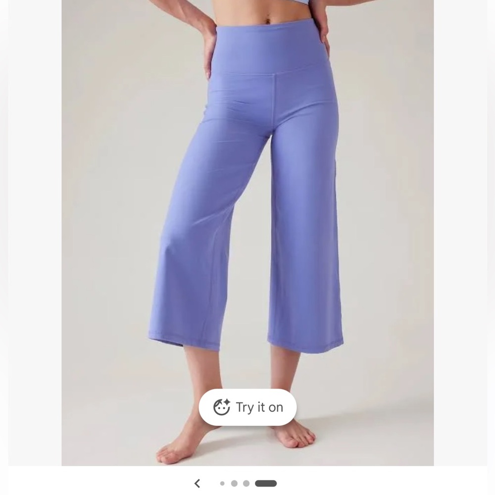 Athleta Black Cropped Wide-Leg Pants